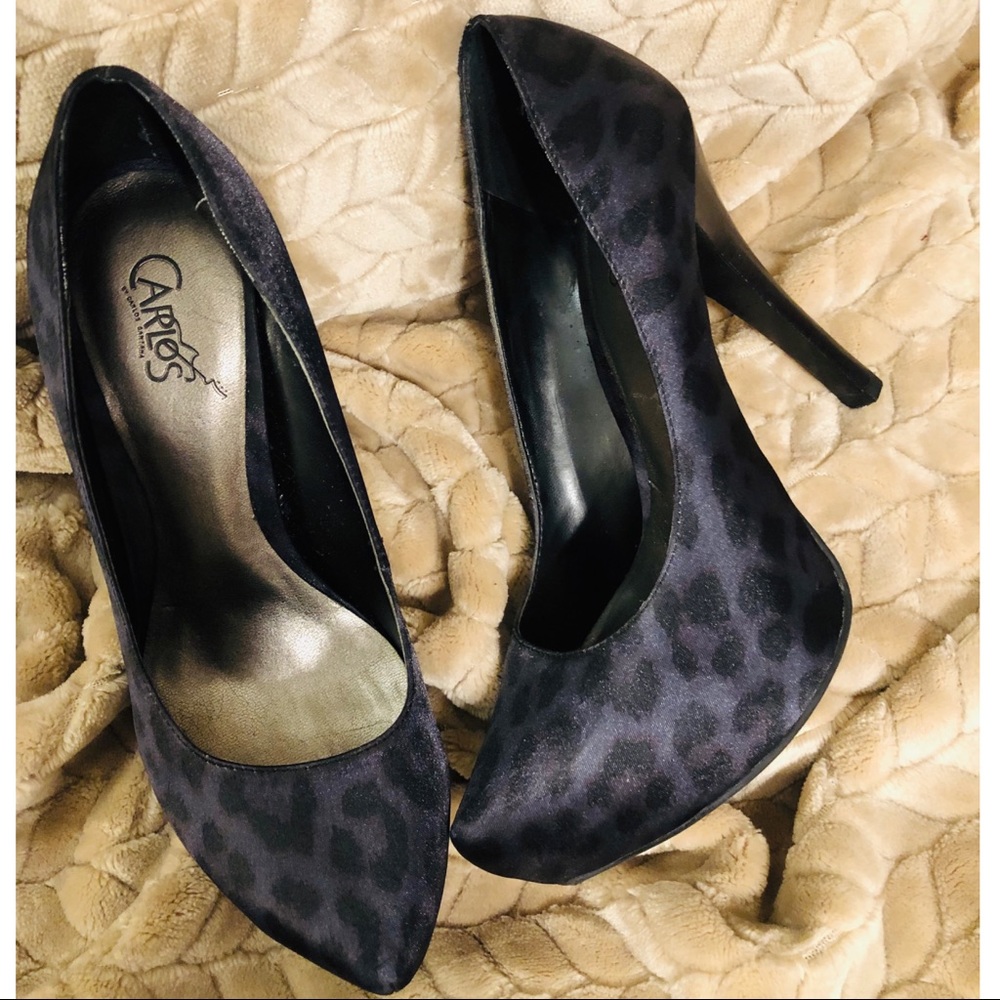 Carlos Santana Black Leopard Pumps